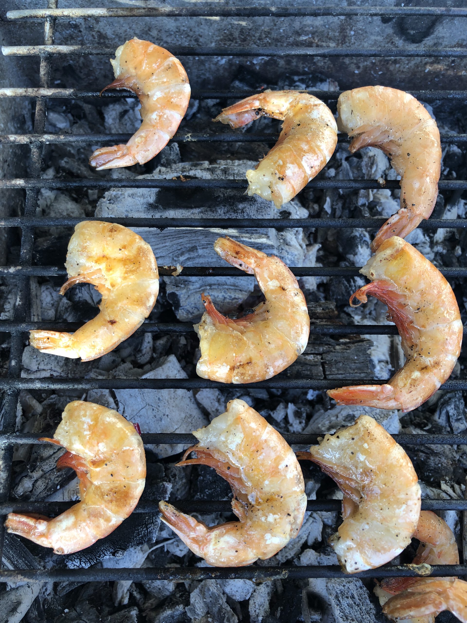 Grilling shrimps